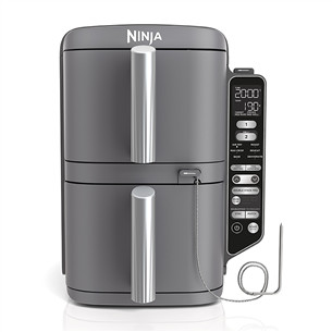 Ninja Double Stack XL 9.5L, 2470 W, pilka - Karšto oro gruzdintuvė su termometru SL451EU
