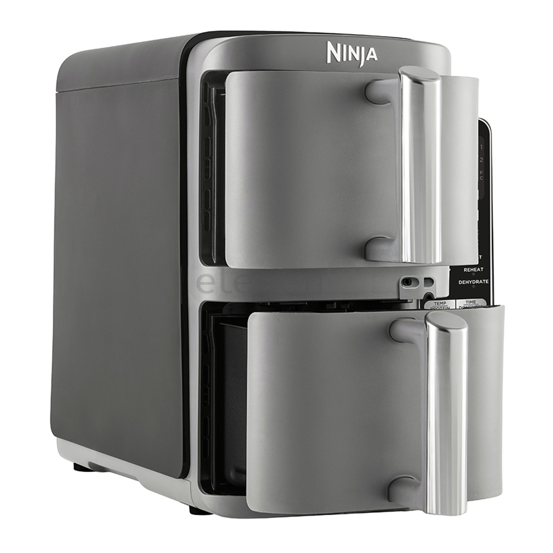 Ninja Double Stack XL 9.5L, 2470 W, pilka - Karšto oro gruzdintuvė su termometru