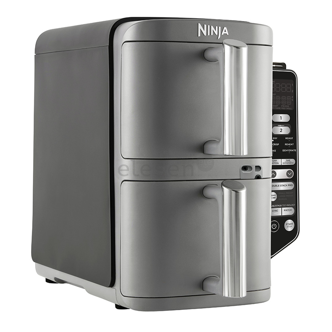 Ninja Double Stack XL 9.5L, 2470 W, pilka - Karšto oro gruzdintuvė su termometru