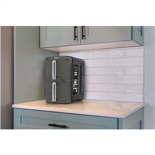 Ninja Double Stack XL 9.5L, 2470 W, pilka - Karšto oro gruzdintuvė su termometru