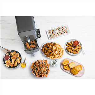 Ninja Double Stack XL 9.5L, 2470 W, pilka - Karšto oro gruzdintuvė su termometru