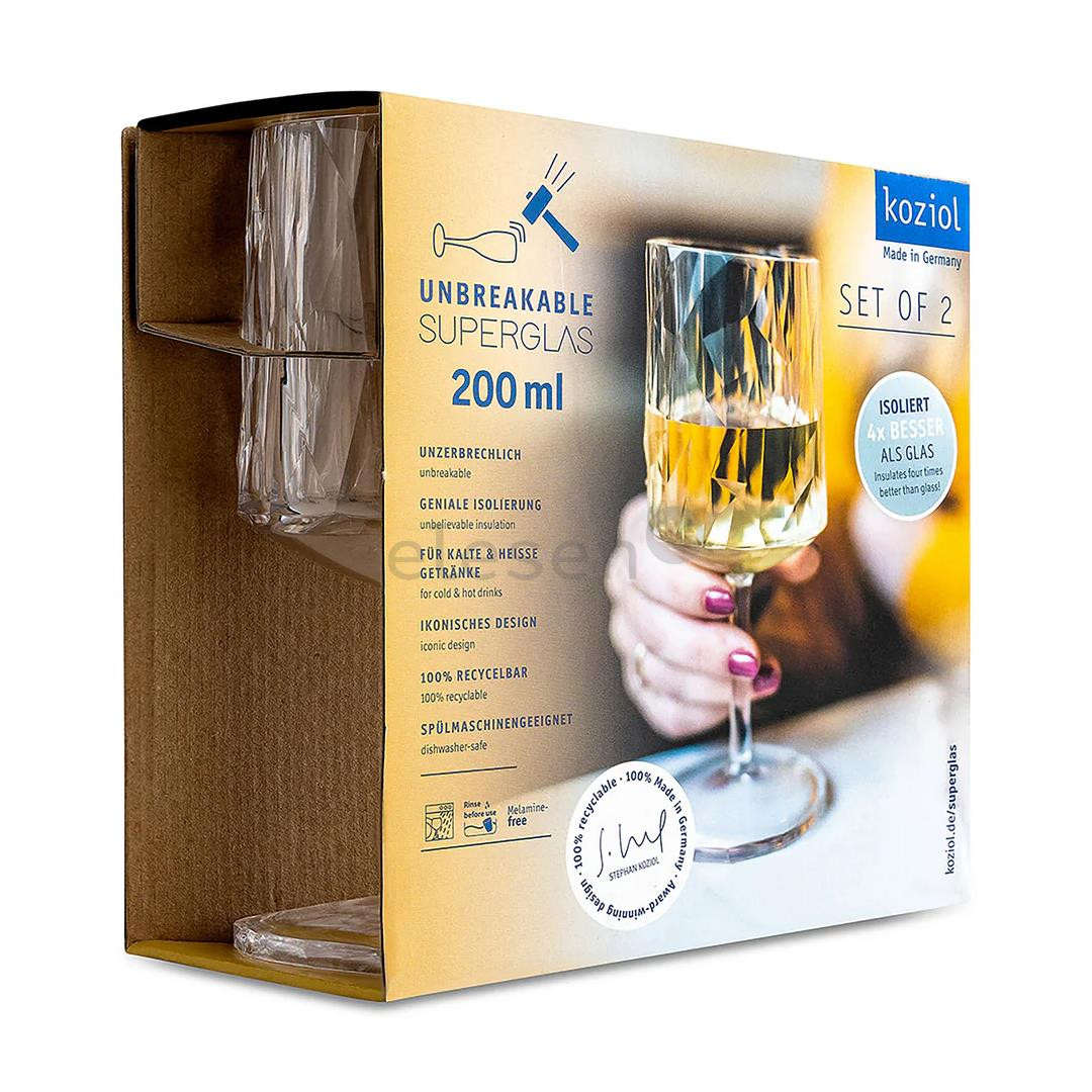 Koziol Superglas CLUB No.9, 200 ml, 2 vnt. rinkinys, 4416535, crystal clear - Taurės