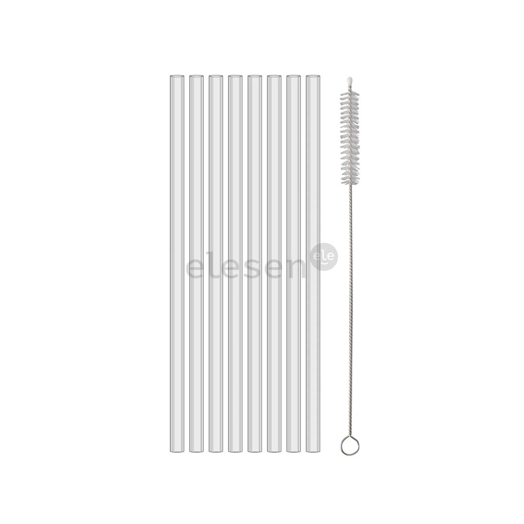Koziol CHEERS STRAWS, 200 mm, 8 vnt, 4021535, skaidrūs - Šiaudeliai gėrimams su šepetėliu