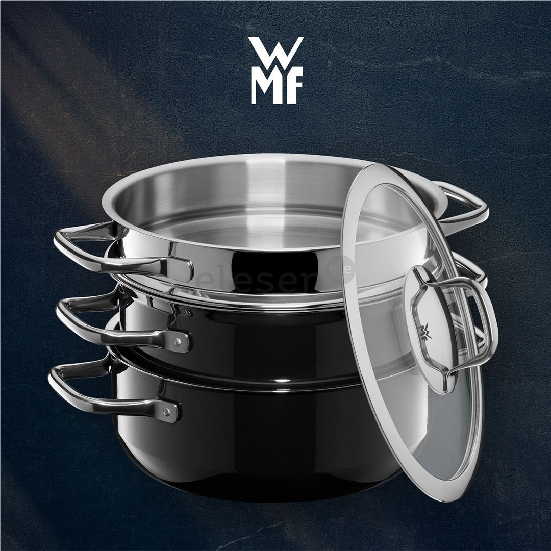 WMF Fusiontec Compact, 3 vnt., juodas - Puodų komplektas