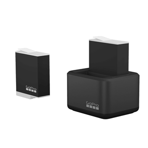 GoPro Dual Battery Charger + Battery, HERO9/10/11/12 Black - Charger and battery