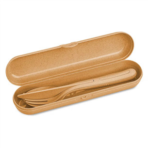 KOZIOL, Klikk Ready, rudas - Stalo įrankių rinkinys dėžutėje