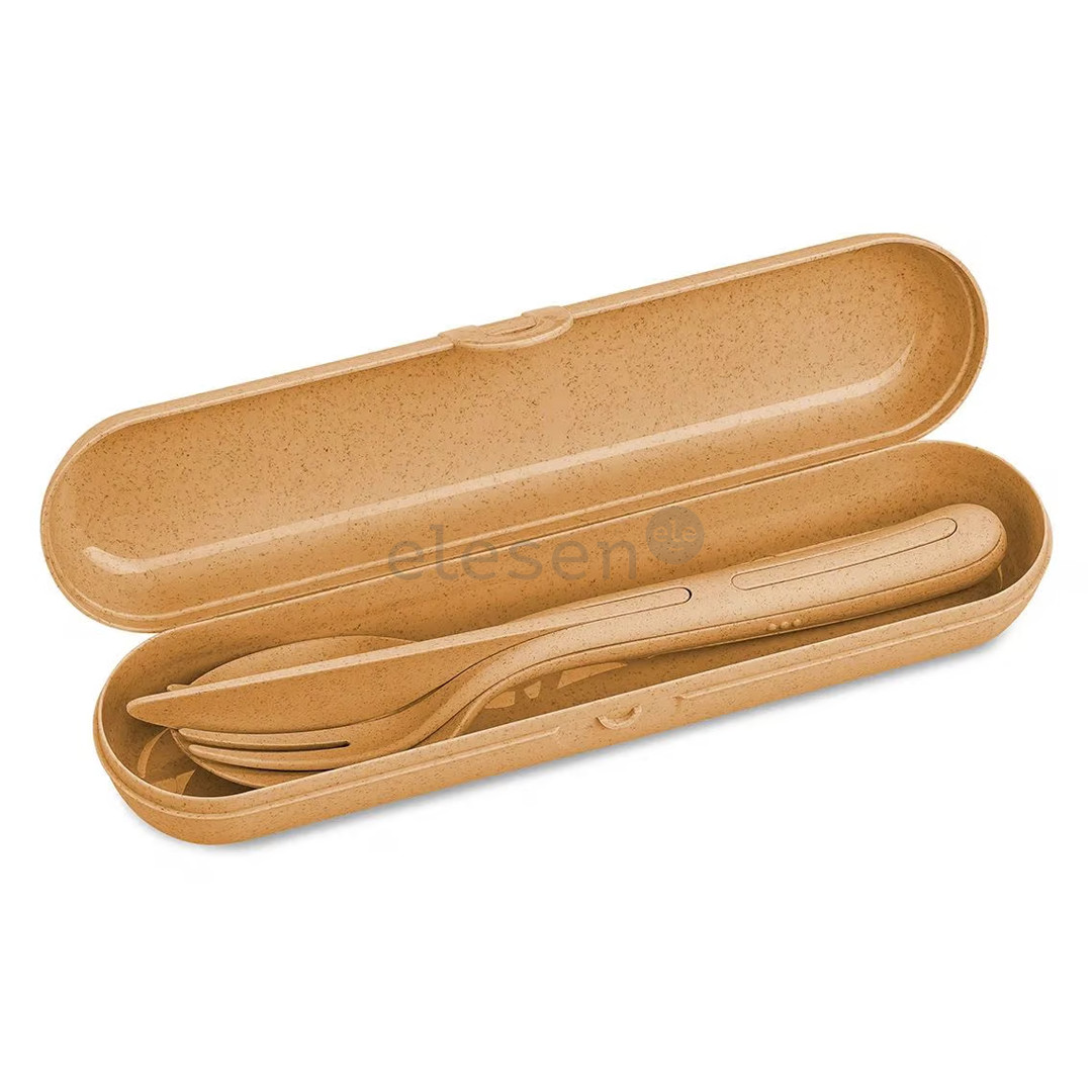 KOZIOL, Klikk Ready, rudas - Stalo įrankių rinkinys dėžutėje