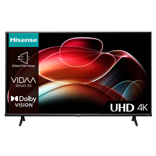 Hisense A6K, 43'', Ultra HD, LED LCD, feet stand, black - TV Item - 43A6K 43A6K
