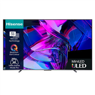 Televizorius Hisense U7KQ, 100'', Ultra HD, Mini LED, juodas Prekė-100U7KQ