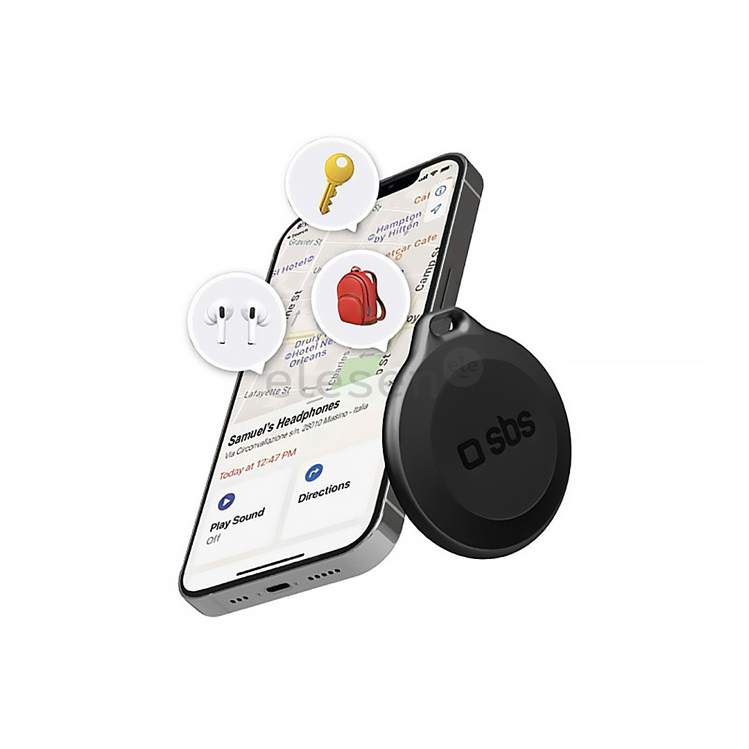 SBS Tracker, Apple Find My, IP65, black - Smart tracker
