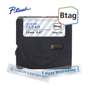 Brother Btag 233, 4m, blue/white- Label tape