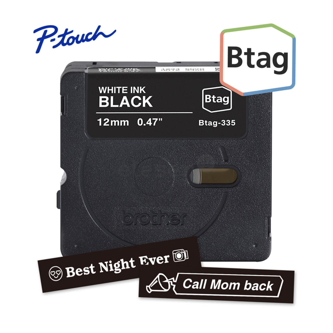 Brother Btag 335, 4m, balta/juoda- Etikečių juosta
