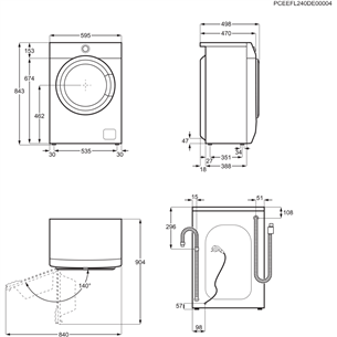Electrolux PerfectCare 600, 7 kg, gylis 44.9 cm, 1400 rpm - Skalbimo mašina