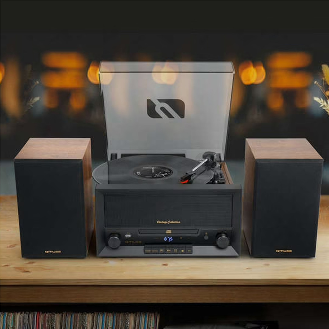 Muse MT-121, CD, USB, Bluetooth, turntable, black/brown - Music centre