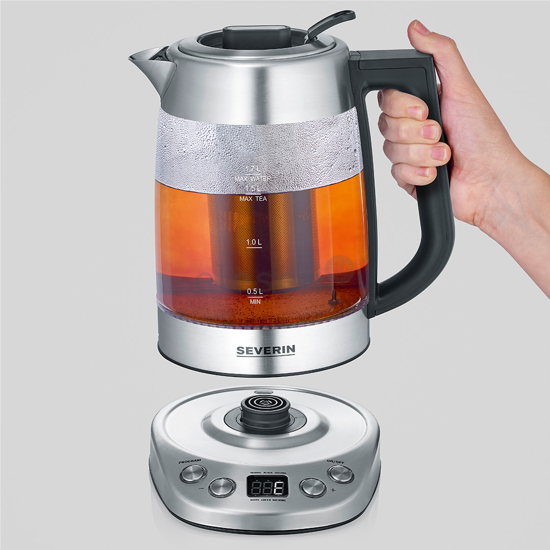 Severin, 1.7 L, 3000 W, clear/inox - Kettle