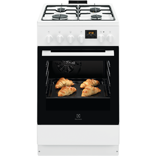 Electrolux 500 Series, 57 L, plotis 50 cm, balta - Viryklė LKK540232W