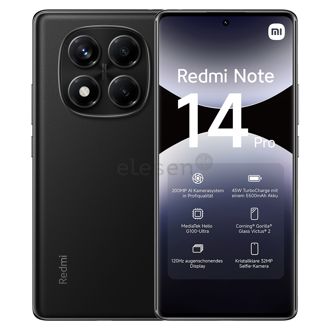 Xiaomi Redmi Note 14 Pro, 8 GB, 256 GB, juodas - Išmanusis telefonas