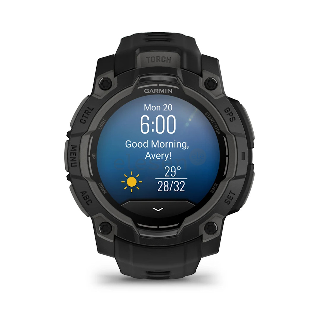 Garmin Instinct 3 AMOLED, 45 mm, juodas - Sportinis laikrodis