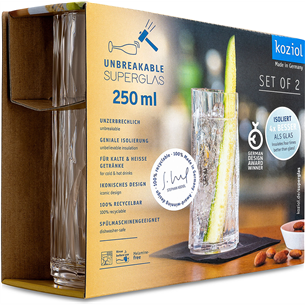 Koziol Club No. 3 Superglas, 250 ml, 2 vnt. - Stiklinės