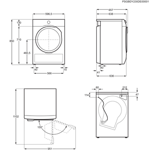 AEG 8000 Series AbsoluteCare, 8 kg, gylis 63.6 cm - Drabužių džiovyklė