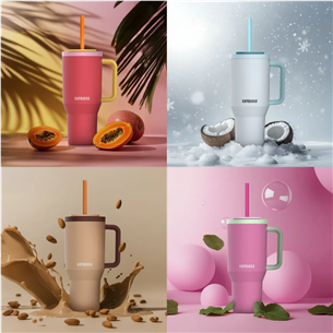 Kambukka Rio Tumbler, 950 ml, Pink Papaya, raudona/geltona - Termo gertuvė