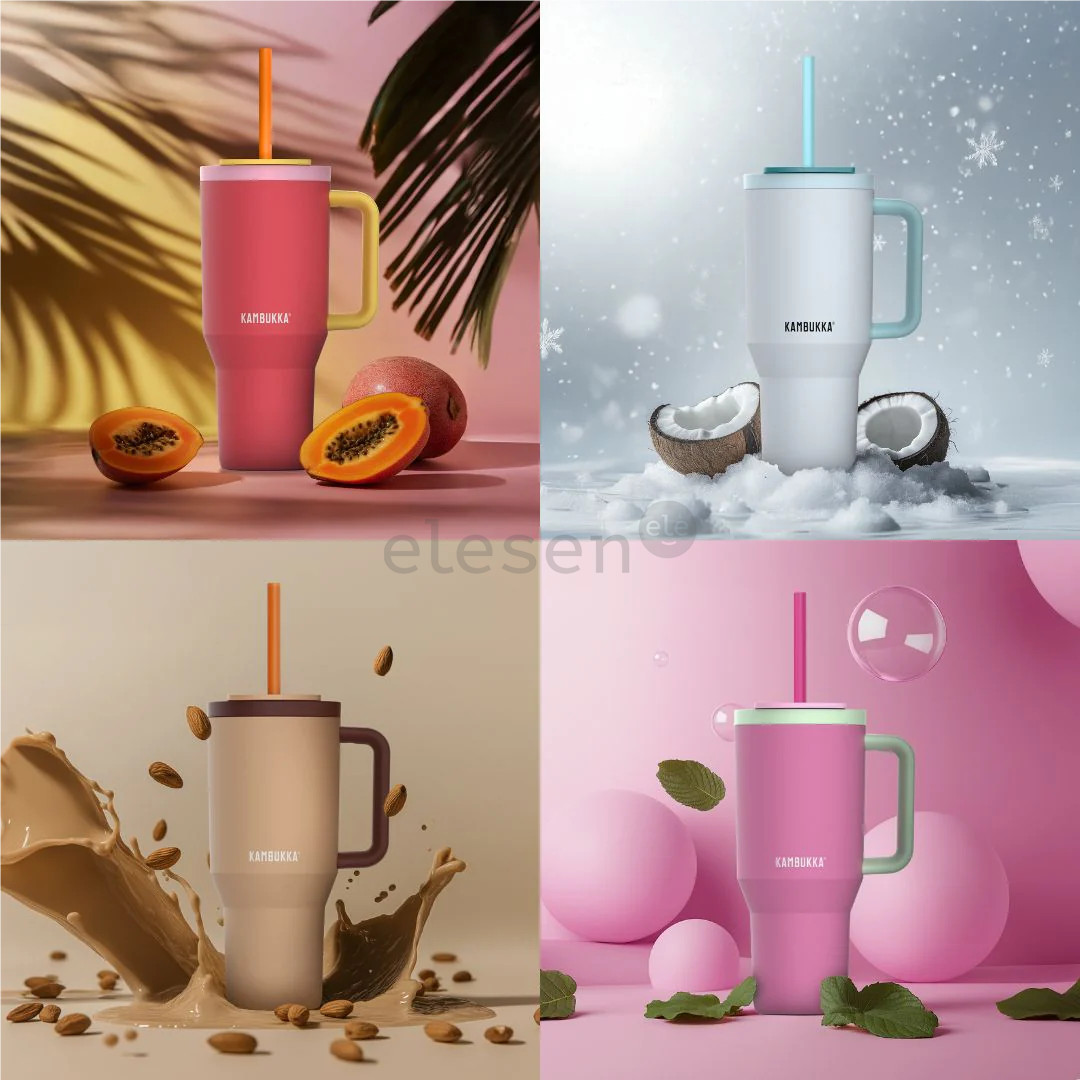 Kambukka Rio Tumbler, 950 ml, Pink Papaya, raudona/geltona - Termogertuvė