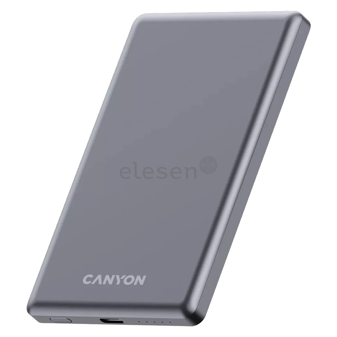 Canyon OnCharge 505 Slim Magsafe, 5000 mAh, wireless charging, USB-C, dark gray - Powerbank