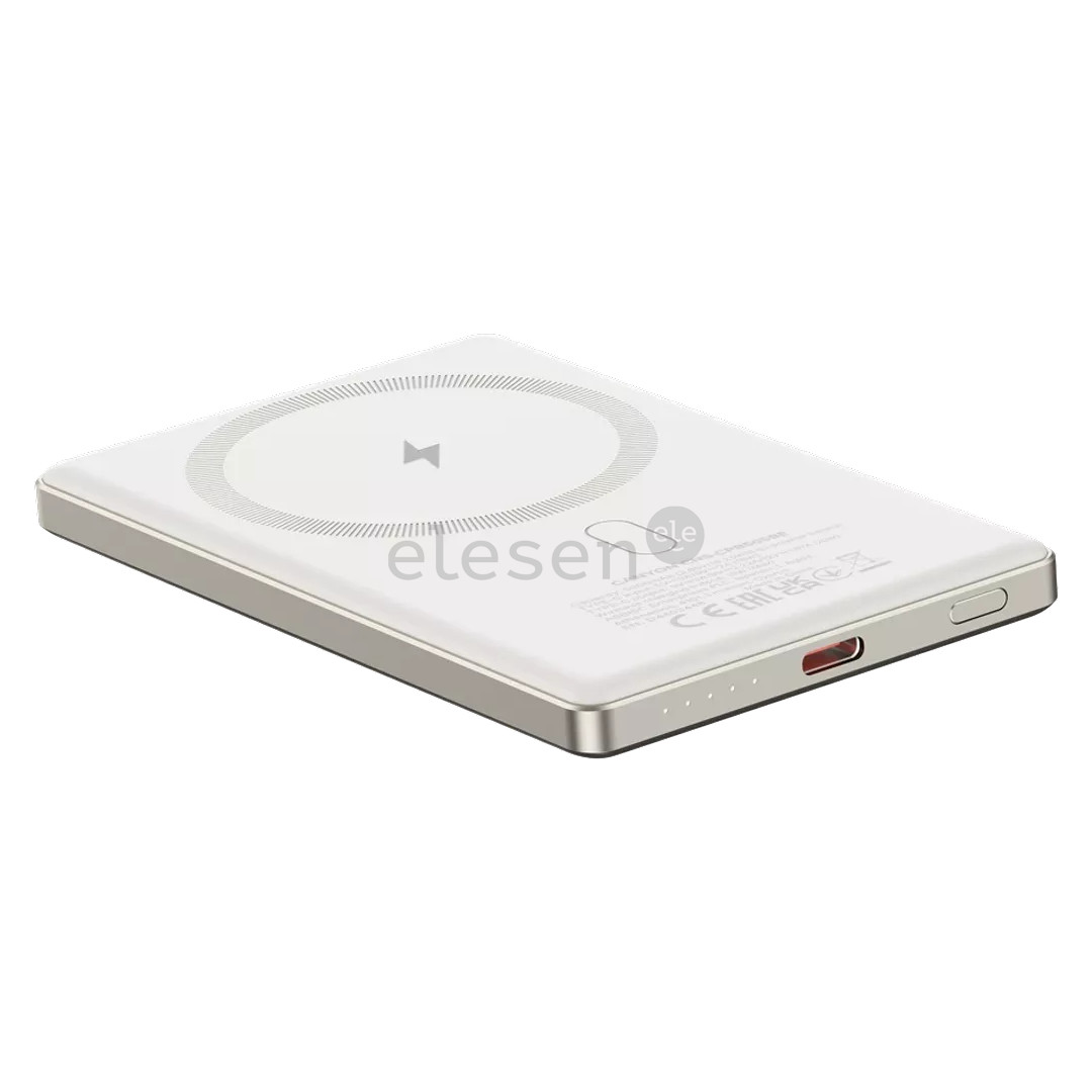 Canyon OnCharge 505 Slim Magsafe, 5000 mAh, belaidis įkrovimas, USB-C, smėlio spalvos - Išorinė baterija