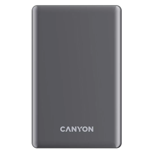 Canyon OnCharge 510 Slim Magsafe, 10000 mAh, belaidis įkrovimas, USB-C, tamsiai pilka - Išorinė baterija CNS-CPB510DG