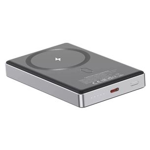 Canyon OnCharge 510 Slim Magsafe, 10000 mAh, belaidis įkrovimas, USB-C, tamsiai pilka - Išorinė baterija