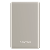 Canyon OnCharge 510 Slim Magsafe, 10000 mAh, belaidis įkrovimas, USB-C, smėlio spalvos - Išorinė baterija
