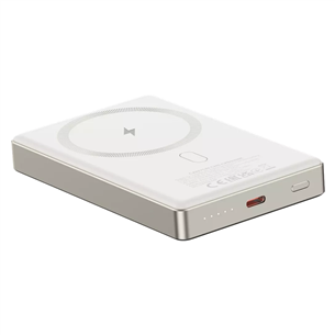 Canyon OnCharge 510 Slim Magsafe, 10000 mAh, belaidis įkrovimas, USB-C, smėlio spalvos - Išorinė baterija