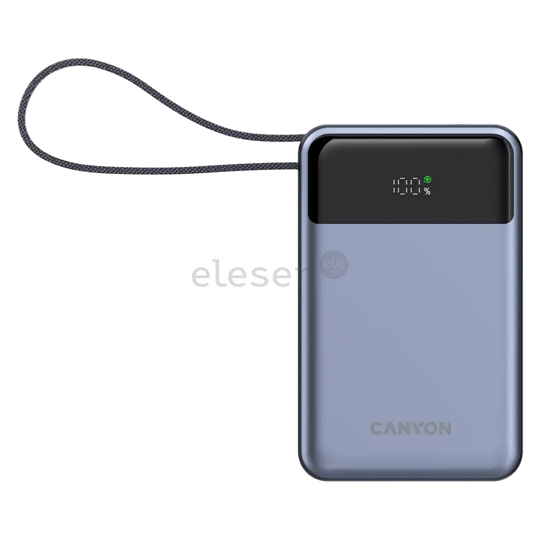 Canyon OnPower PB-600, 20000 mAh, USB-A, USB-C, juoda/sidabro spalvos - Išorinė baterija