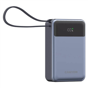 Canyon OnPower PB-600, 20000 mAh, USB-A, USB-C, juoda/sidabro spalvos - Išorinė baterija