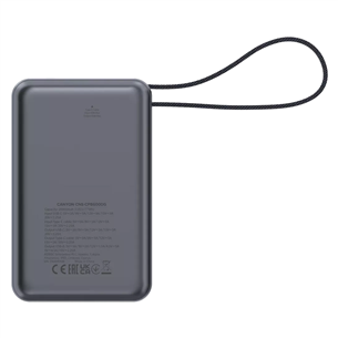 Canyon OnPower PB-600, 20000 mAh, USB-A, USB-C, juoda/sidabrinė - Išorinė baterija