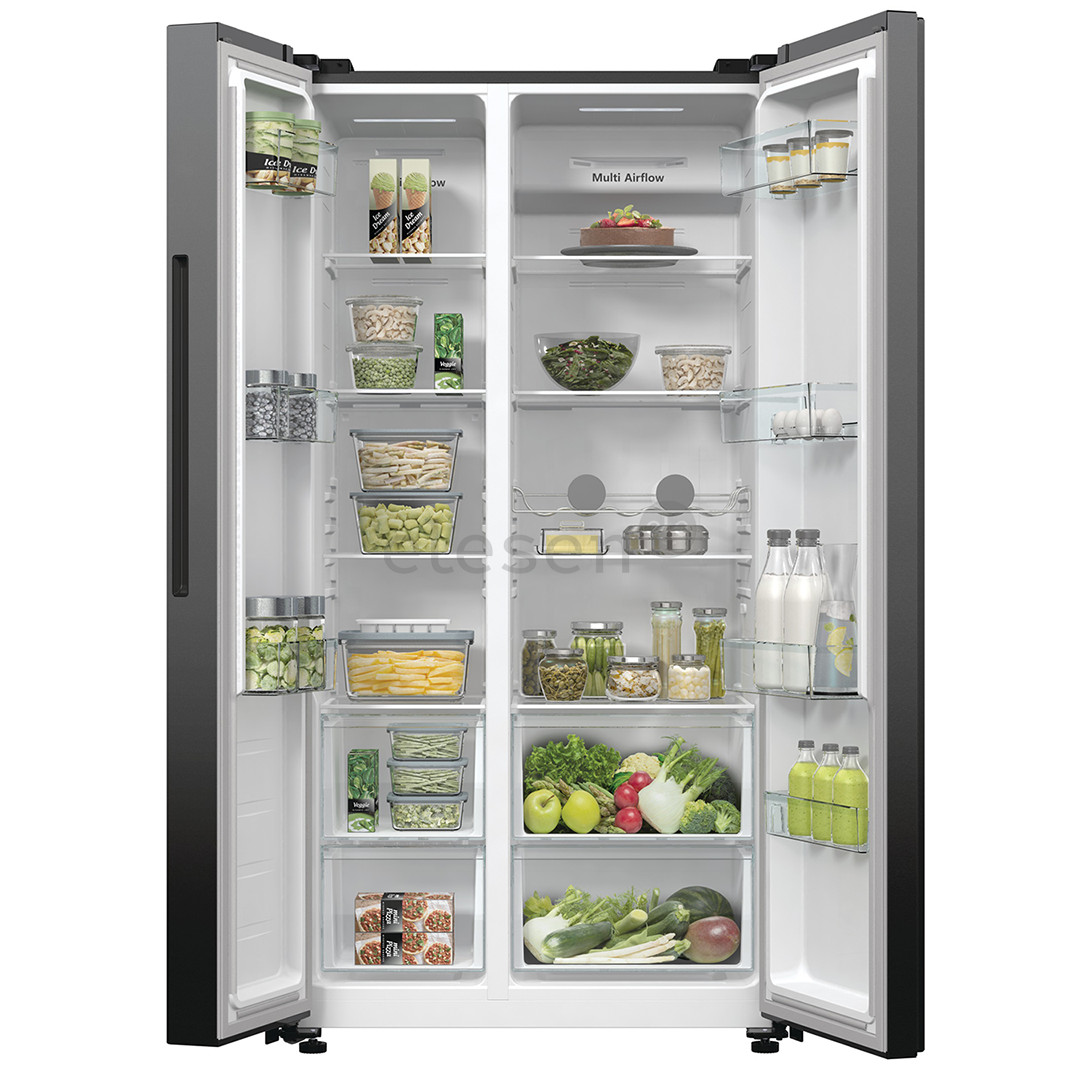 Hisense, No Frost, 550 L, height 179 cm, black - SBS-Refrigerator