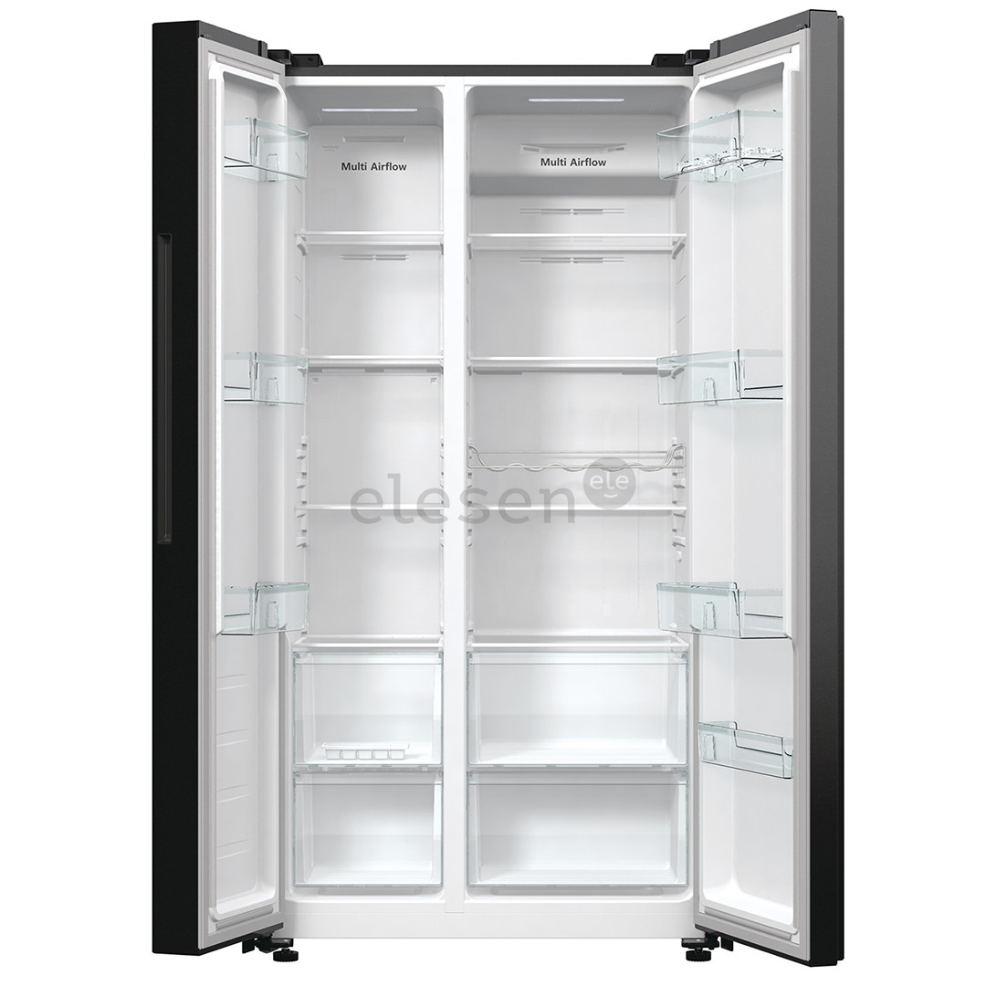 Hisense, No Frost, 550 L, height 179 cm, black - SBS-Refrigerator