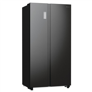 Hisense, No Frost, 550 L, height 179 cm, black - SBS-Refrigerator