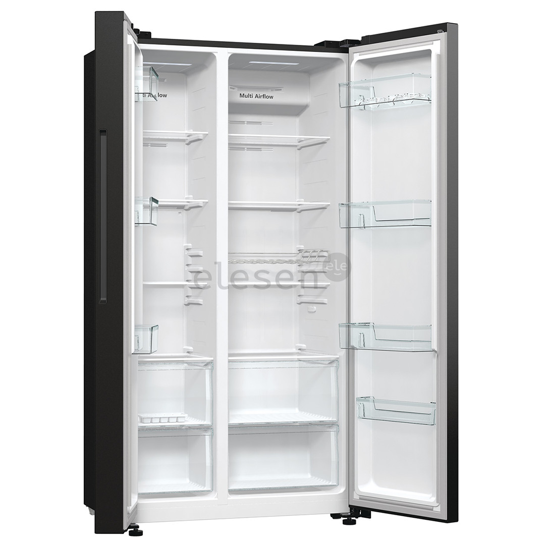 Hisense, No Frost, 550 L, height 179 cm, black - SBS-Refrigerator