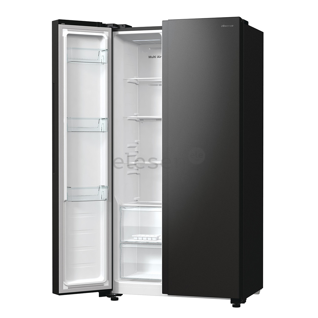 Hisense, No Frost, 550 L, height 179 cm, black - SBS-Refrigerator