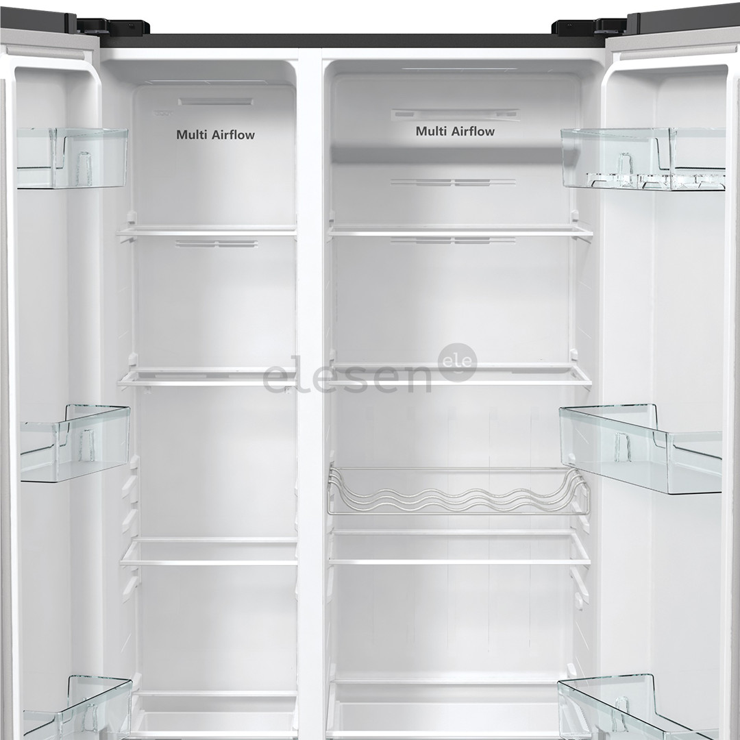 Hisense, No Frost, 550 L, height 179 cm, black - SBS-Refrigerator