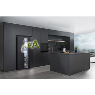 Hisense, No Frost, 550 L, height 179 cm, black - SBS-Refrigerator