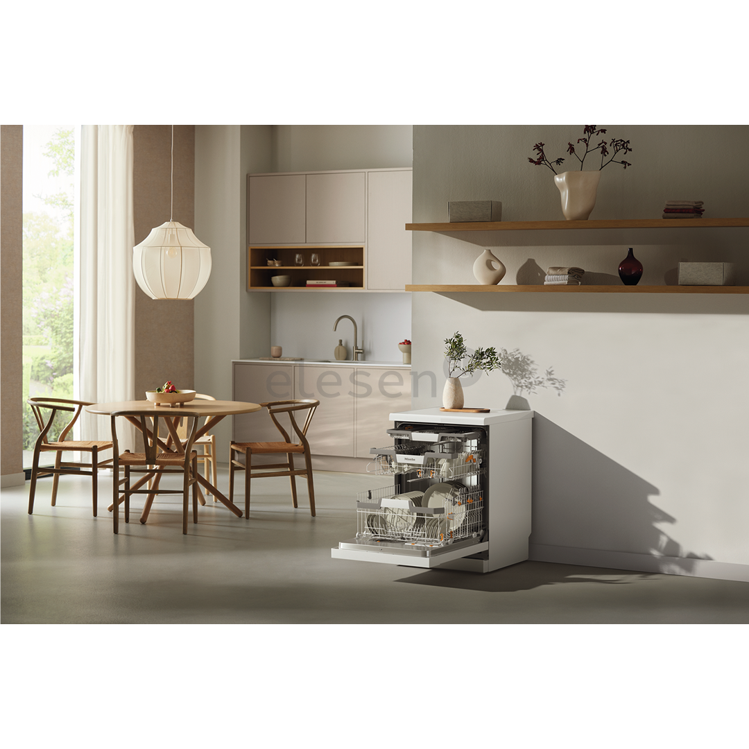 Miele AutoDos, 14 komplektų talpa, plotis 60 cm, balta- Indaplovė