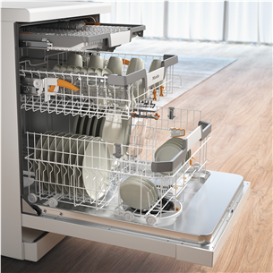 Miele AutoDos, 14 komplektų talpa, plotis 60 cm, balta- Indaplovė