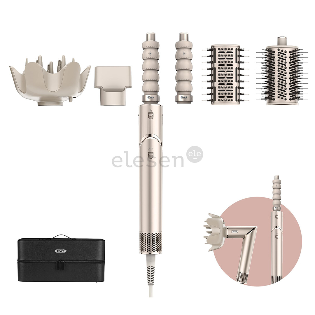 Shark FlexStyle, 5 viename, 1650 W, aukso spalvos - Plaukų formavimo šukos