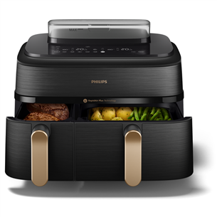 Philips 5000 Series Dual Basket, 2750 W, 9 L, juoda - Karšto oro gruzdintuvė