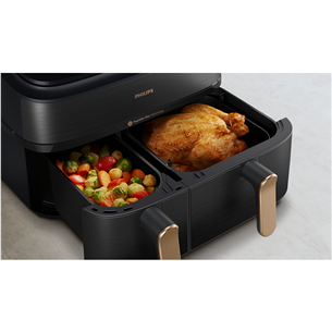 Philips 5000 Series Dual Basket, 2750 W, 9 L, juoda - Karšto oro gruzdintuvė