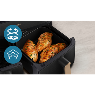 Philips 5000 Series Dual Basket, 2750 W, 9 L, juoda - Karšto oro gruzdintuvė