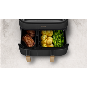 Philips 5000 Series Dual Basket, 2750 W, 9 L, juoda - Karšto oro gruzdintuvė