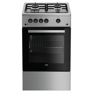 Beko, 60 л, ширина 50 см, нерж. сталь - Газовая плита FSG52020FX